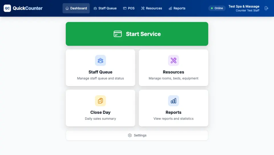QuickCounter: ระบบหน้าร้านสปา นวด และซาลอน